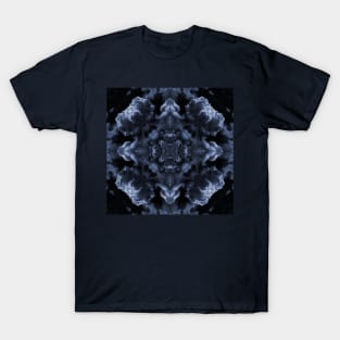 Fractal Art Blue Mandala Pattern T-Shirt